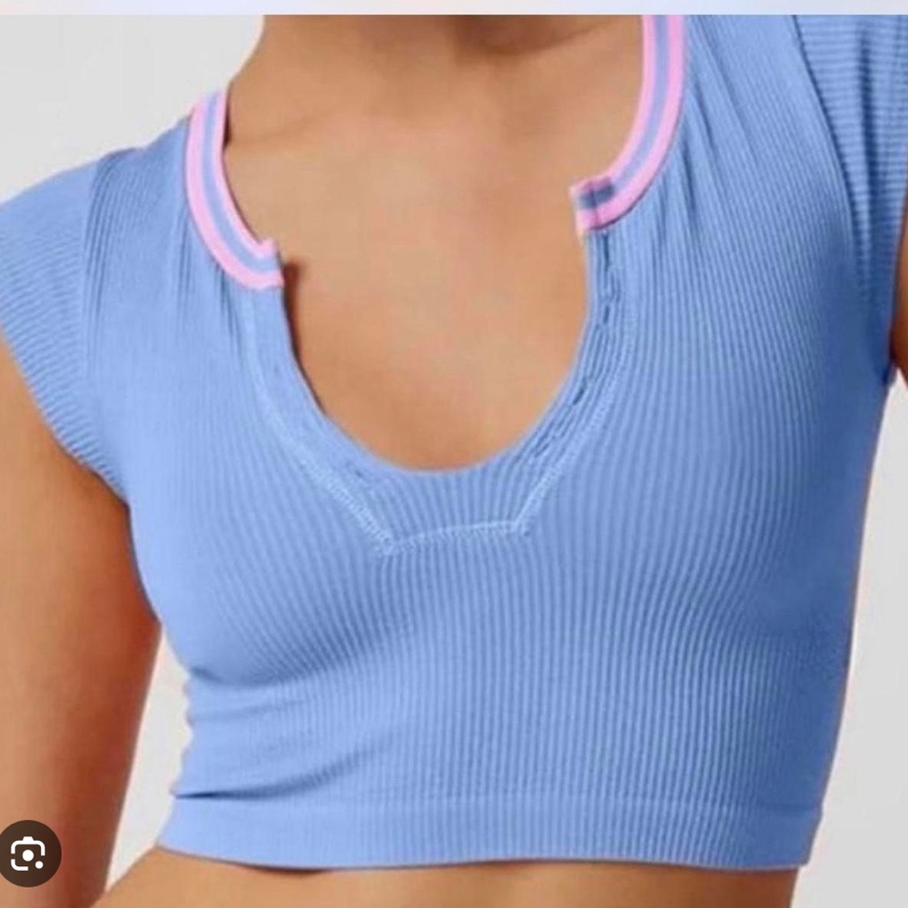 Urban Outfitters Blue Ribbed Crop Top